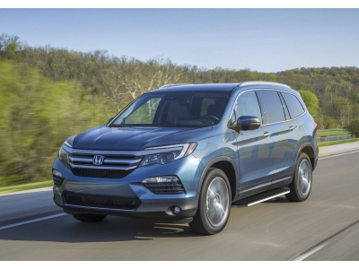 Пороги алюминиевые Rival Premium для Honda Pilot 2016-2021