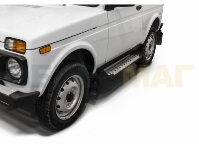 Пороги алюминиевые Rival BMW-Style для Нива ВАЗ 2121 1973-2021
