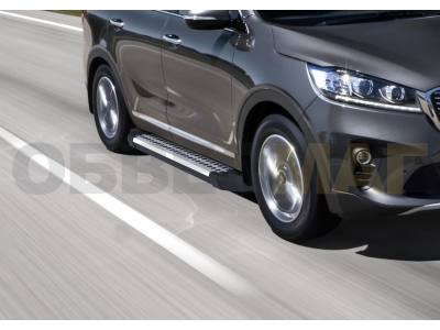 Пороги алюминиевые Rival BMW-Style для Kia Sorento Prime 2018-2021