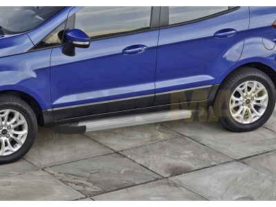 Пороги алюминиевые Rival Silver New для Ford Ecosport 2014-2018