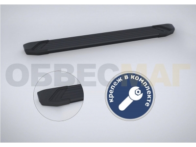 Пороги алюминиевые Rival Black New для Volkswagen Teramont 2018-2025