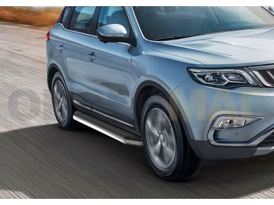 Пороги алюминиевые Rival Premium для Geely Atlas 2018-2021 A173ALP.1903.2