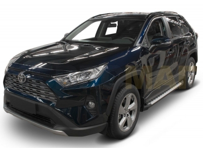 Пороги алюминиевые Rival BMW-Style для Toyota RAV4 2019-2021