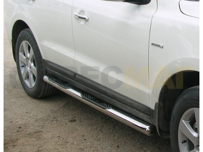 Пороги труба с накладками 76 мм Технотек для Kia Sorento 2006-2009