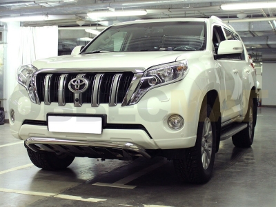 Защита переднего бампера 53 мм с накладками для Toyota Land Cruiser Prado 150 2013-2017