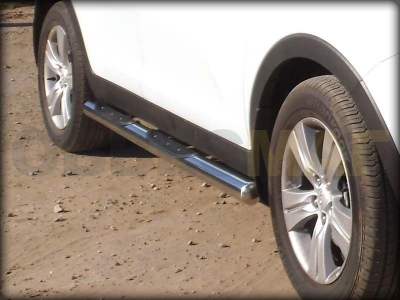 Пороги труба с накладками 76 мм Технотек для Ford Maveric 2004-2007