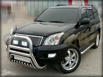 Кенгурин передний 76 мм с защитой картера для Toyota Land Cruiser Prado 120 2002-2009