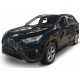 Пороги алюминиевые Rival Premium Black для Toyota RAV4 2019-2021