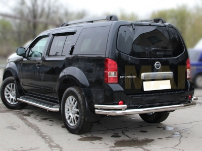Защита задняя с уголками 76-53 мм для Nissan Pathfinder 2010-2014
