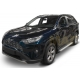 Пороги алюминиевые Rival Silver для Toyota RAV4 2019-2021
