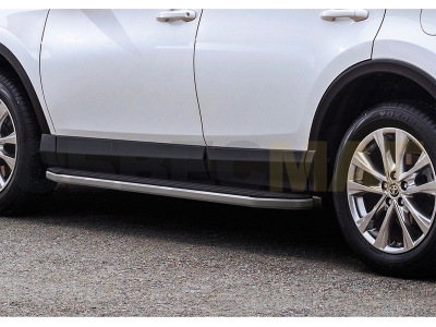 Пороги алюминиевые Rival Premium для Toyota RAV4 2013-2019