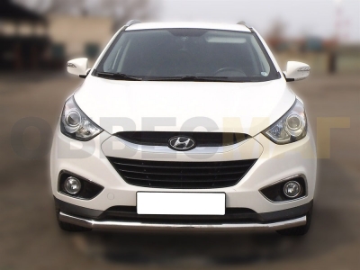 Защита переднего бампера 60 мм с двумя подгибами для Hyundai ix-35 2010-2015