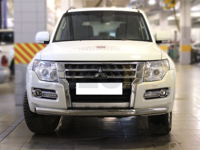 Защита переднего бампера 76 мм для Mitsubishi Pajero 4 2014-2021