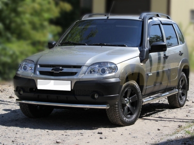 Защита переднего бампера 53 мм для Chevrolet Niva 2009-2020
