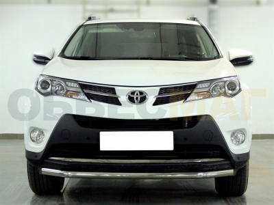 Защита переднего бампера 53 мм с двумя загибами для Toyota RAV-4 2013-2015