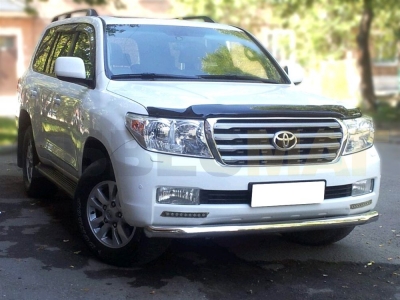 Защита переднего бампера 76 мм с подгибами для Toyota Land Cruiser 200 2012-2013