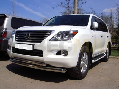 Защита передняя двойная 76-53 мм для Lexus LX-570 2012-2015