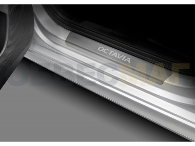 Накладки на пороги Rival, 4 шт для Skoda Octavia A8 2020-2021