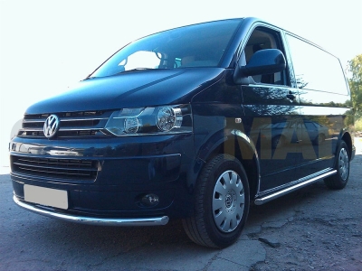 Пороги труба 76 мм Технотек для Volkswagen T5 2003-2009