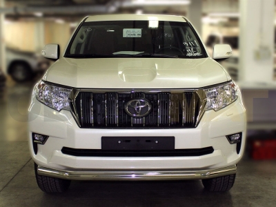Защита переднего бампера 76 мм с подгибами для Toyota Land Cruiser Prado 150 2017-2020