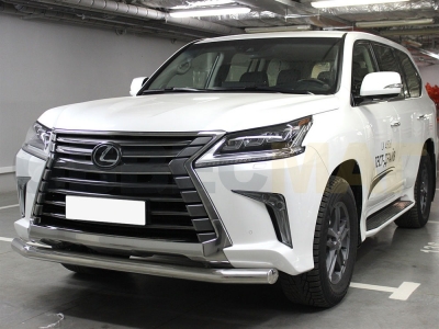Защита переднего бампера 76 мм для Lexus LX-570/450d 2015-2021