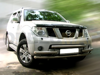 Защита передняя тройная 60-60-60 мм для Nissan Pathfinder 2004-2009