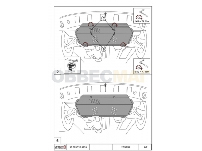 Защита картера и КПП Шериф сталь 2 мм для Hyundai Tucson 2004-2010