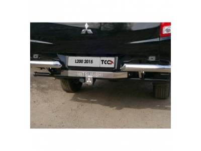 Фаркоп ТСС надпись Mitsubishi, шар E нержавеющий для Mitsubishi L200 2015-2019
