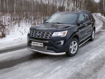 Накладка решётки радиатора верхняя 16 мм ТСС для Ford Explorer 2015-2017