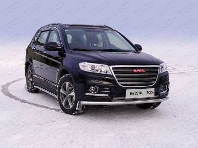 Защита переднего бампера 60 мм ТСС для Haval H6 2014-2020