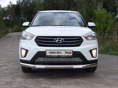 Решетка радиатора 12 мм ТСС для Hyundai Creta 2016-2021