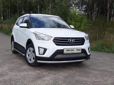 Защита переднего бампера 60 мм ТСС для Hyundai Creta 2016-2021