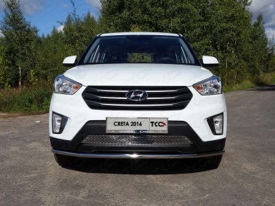 Защита переднего бампера 42 мм ТСС для Hyundai Creta 2016-2021