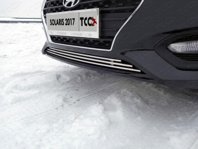 Накладка решётки радиатора нижняя 12 мм ТСС для Hyundai Solaris 2018-2020