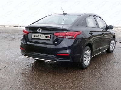 Защита заднего бампера 25 мм ТСС для Hyundai Solaris 2018-2020