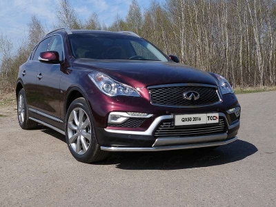 Пороги труба 42 мм ТСС для Infiniti QX50 2016-2017