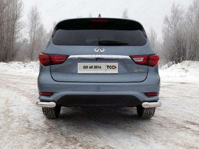 Защита задняя уголки 76 мм ТСС для Infiniti QX60 2016-2021