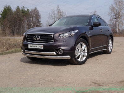 Пороги труба 42 мм ТСС для Infiniti QX70 2013-2017