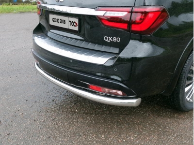 Защита заднего бампера 76 мм ТСС для Infiniti QX80 2018-2021