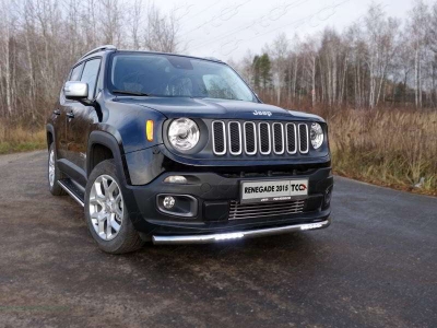 Защита переднего бампера с ДХО 60 мм ТСС для Jeep Renegade 2015-2021