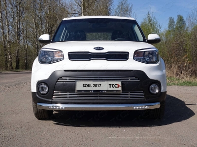 Накладка решётки радиатора верхняя 12 мм ТСС для Kia Soul 2016-2021
