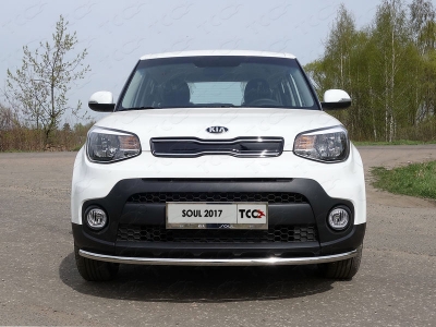 Защита переднего бампера 42 мм ТСС для Kia Soul 2016-2021