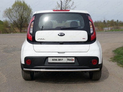 Защита заднего бампера 42 мм ТСС для Kia Soul 2016-2021