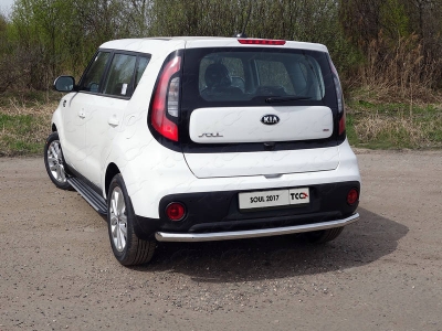 Защита заднего бампера 60 мм ТСС для Kia Soul 2016-2021