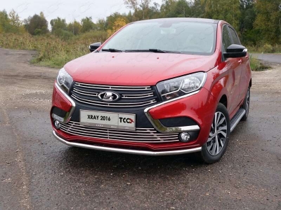 Накладка решётки радиатора верхняя 12 мм ТСС для Lada XRay 2016-2021