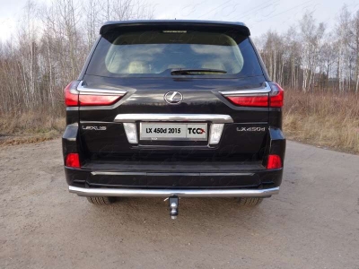 Защита заднего бампера 60 мм ТСС для Lexus LX-570/450d 2015-2021