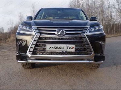 Защита переднего бампера 60 мм ТСС для Lexus LX-570/450d 2015-2021