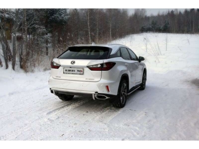 Защита заднего бампера 60-42 мм ТСС для Lexus RX-200t/350/450h 2015-2021