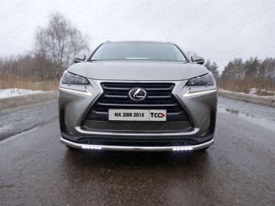Защита переднего бампера с ДХО 60 мм ТСС для Lexus NX-200 2014-2017