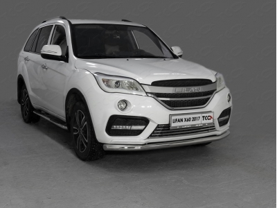 Защита переднего бампера 60 мм ТСС для Lifan X60 2016-2021